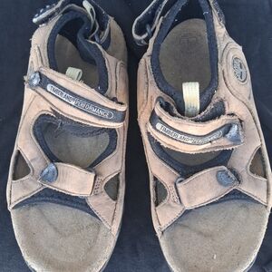 Timberland Sport Comfort Sandals Brown Leather Adjustable Strap Mens 7mEUC